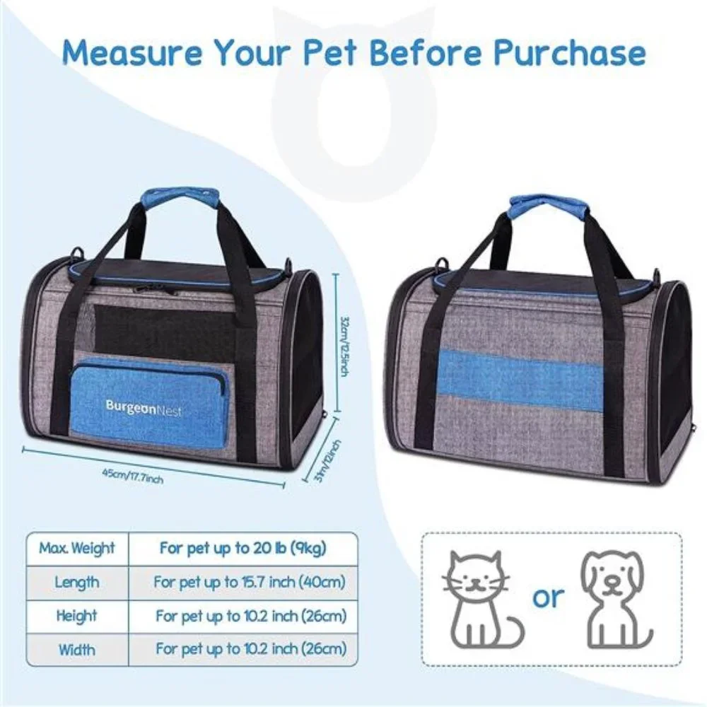 Cat Carrier for Large Cats 20 lbs,Medium Cats Under 25 lbs,2 Cats and Small Dogs